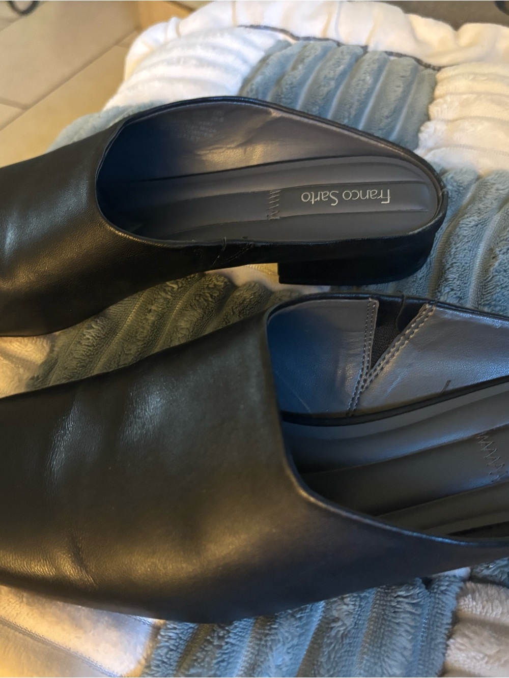 Daley Mule Black Franco Sarto Leather Size 9 - Picture 2 of 6